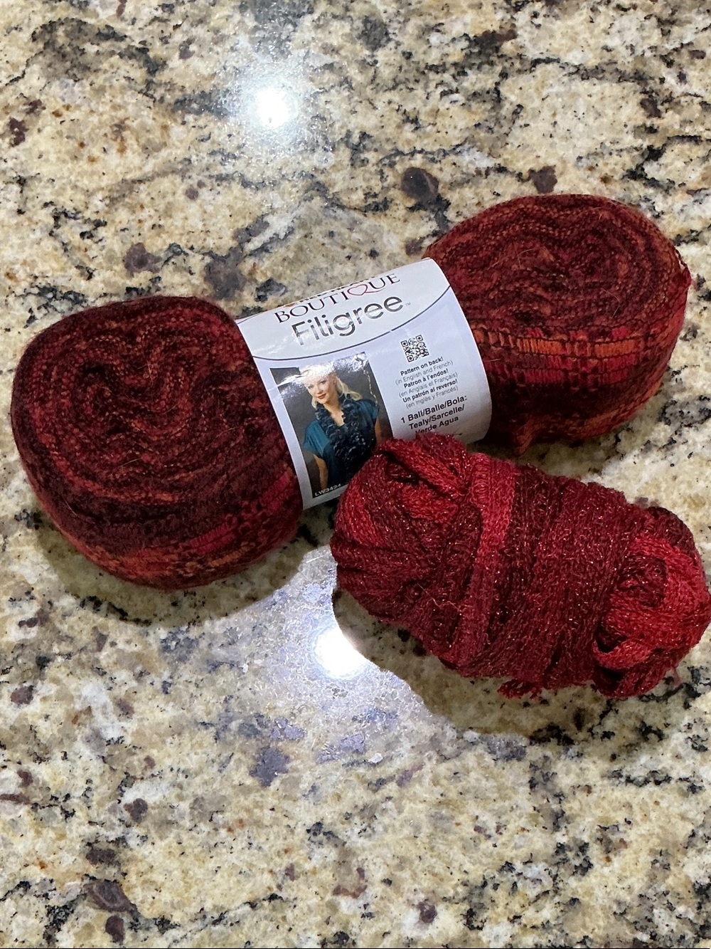 Red Heart Boutique Filigree Yarn in Bordeaux